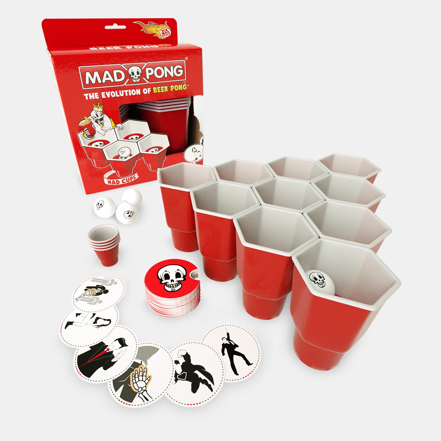 MadPong - Beer pong 2.0 - Bier pong - Drankspel - Spelletjes voor volwassenen - Do or drink - red cups - shot cups inbegrepen